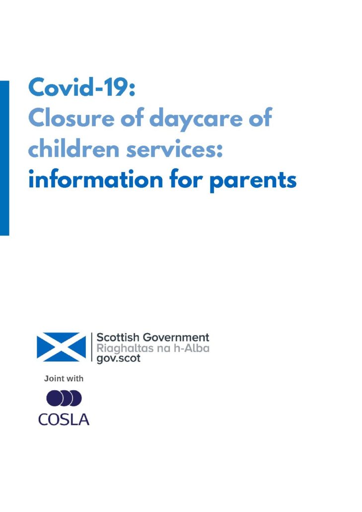 Covid19 Closure of daycare of children services Information for